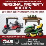 SHORT NOTICE Marblehead Online Only Personal Property Auction