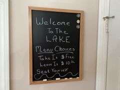 Wooden Bench w/ Decor & Chalkboard