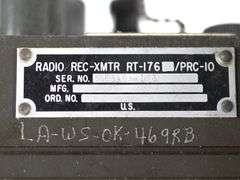 Korean & Vietnam Era Radio Rec-Xmtr RT-176 / PRC-10