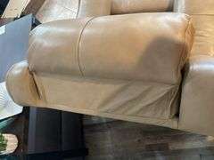 Leather Multimen Position Button Powered Recliner w/ USB Charging Port