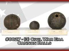 (3) Civil War Era Cannon Balls