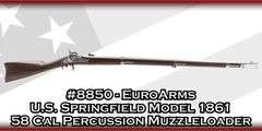 EuroArms  U.S. Springfield Model 1861  58 Cal  Percussion Muzzleloader