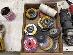 (3) Hand Grinders & Assortment of Wheels