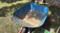 Metal Wheel Barrow & Fertilizer Spreader