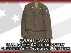 WWII U.S. Army 40th Infantry "Sunshine" Division Uniform