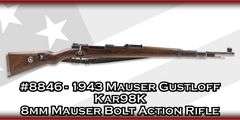 1943 Mauser Gustloff  Kar98K  8mm Mauser  Bolt Action Rifle