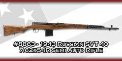 1943 Russian  SVT 40  7.62x54R  Semi Auto Rifle