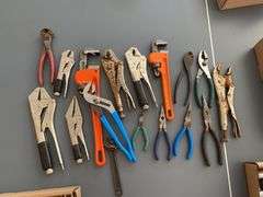 Assorted Pipe Wrenches, Vice Grips, & Chanel Locks