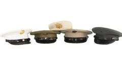 (5) Vintage Military Caps