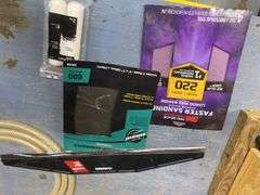 Assorted Paint Supplies & (2) Folding Plastic Saw Horses