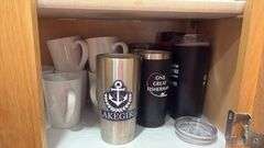 Assorted Cups, Mugs, & Magic Bullet Blender