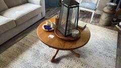 Wooden Circular Table w/ Decor