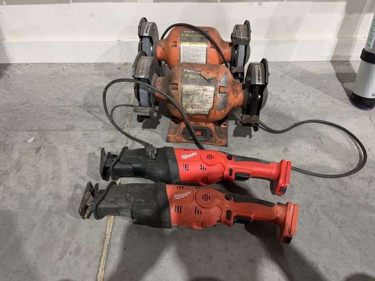 (2) Milwaukee Saws & (2) Bench Grinders