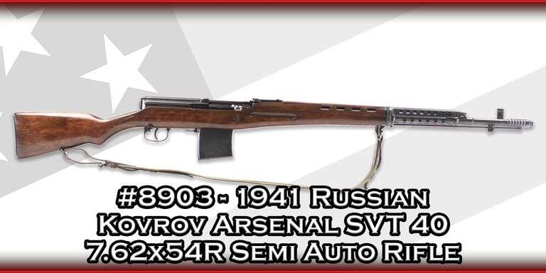 1941 Kovrov Arsenal  SVT 40  7.62x54R  Semi Auto Rifle