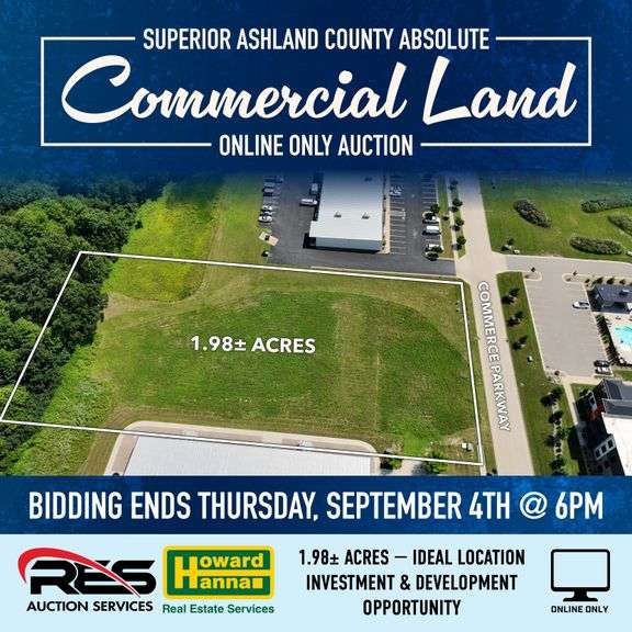 Superior Ashland County Absolute Commercial Land Online Only Auction