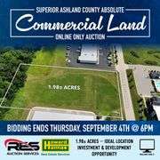 Superior Ashland County Absolute Commercial Land Online Only Auction