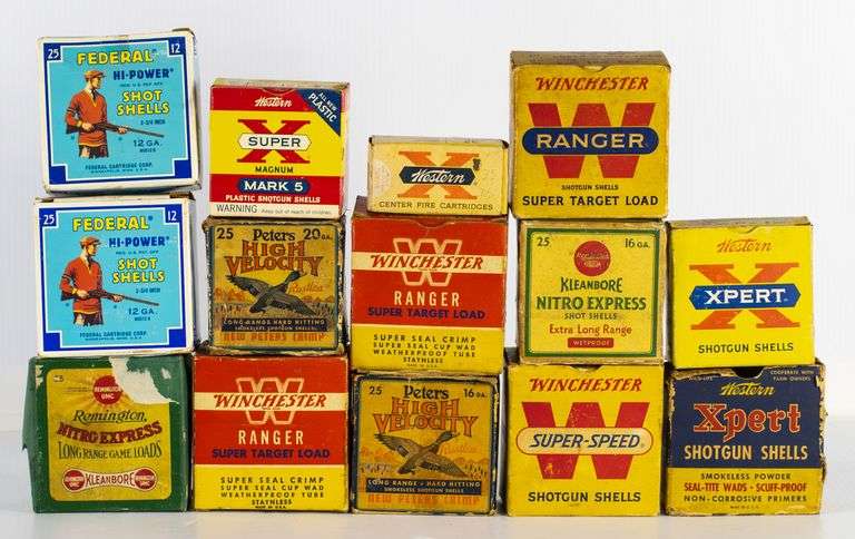 Vintage Shotgun Shell Boxes. - RES Auction Services