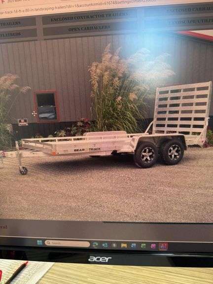 Bear Track 14' Alum Trailer 7k GVW, Tandem axle, w/Tailgate