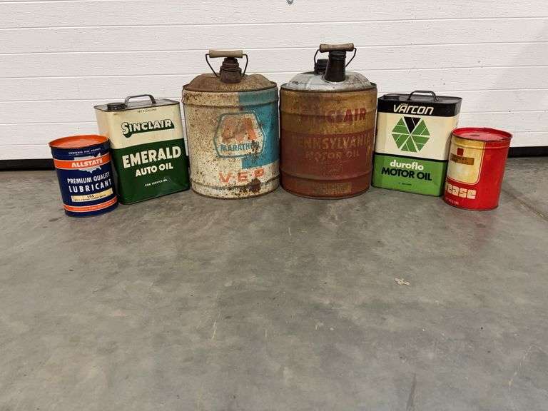 (6) Vintage Oil Cans
