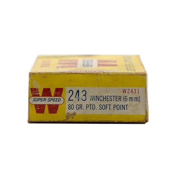 20rds Vintage Winchester Super Speed 243 Winchester 80gr Soft Point Ammo