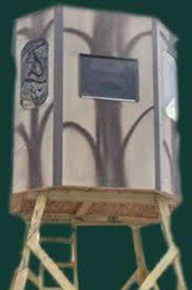 3 -Johnys 12' Elevated Hunting Blind - 6 Sliding Windows