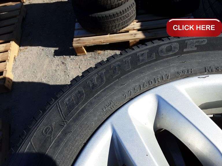 Dunlop 225/60R17 tires on wheels - Rideau Auctions