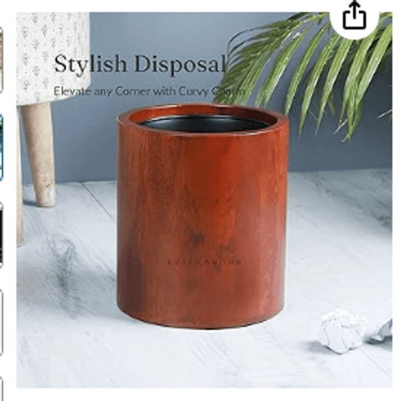 BRICK BROWN Premium Solid Wood Trash bin, Like New Rio Grande Trade