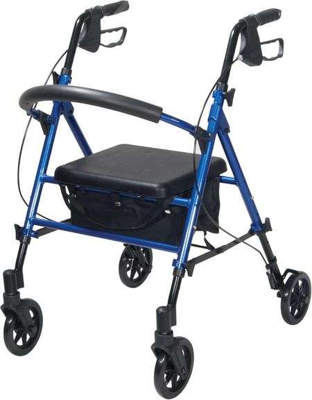 Drive Medical RTL10261BL Foldable Rollator Walker w/Seat, Open Box
