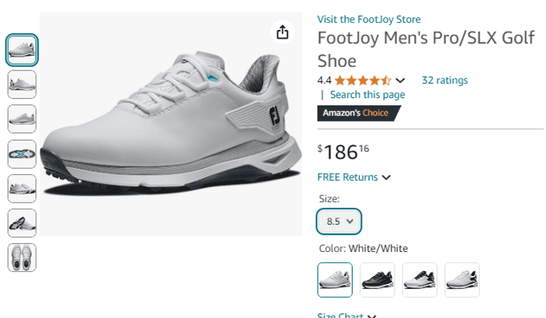 FootJoy Men's Pro/SLX Golf Shoe, Mens 8.5, Open Box