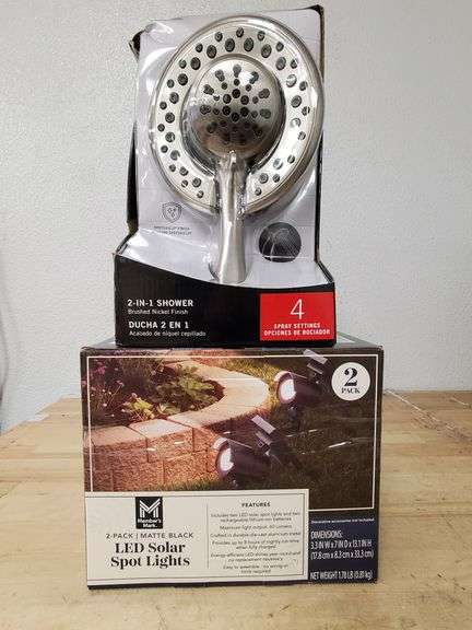 LED Solar Spot Lights & Delta 2- in -1 Shower Head | Open Box | (See Condition Notes)