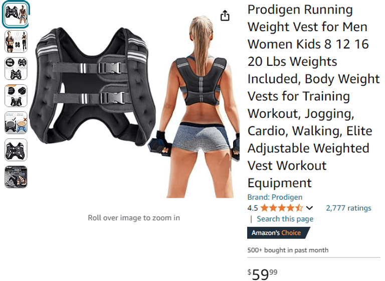 Prodigen Weight Vest, 20 Lbs, Like New - Rio Grande Trade