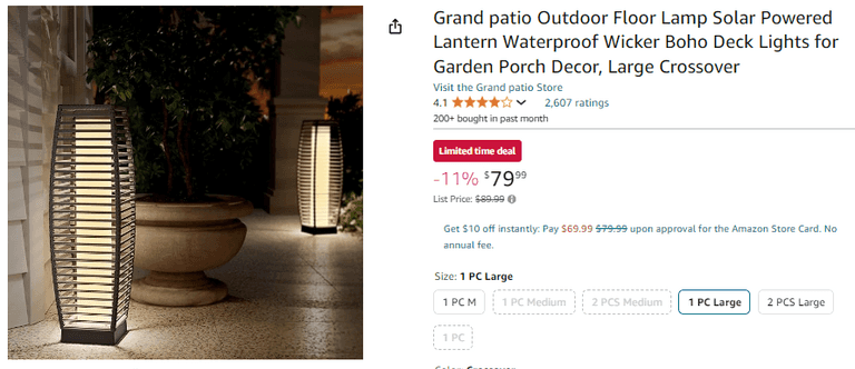 Taurus Super Bright Floor Solar Lamp, Like New