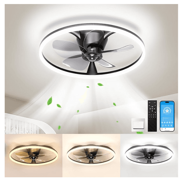 Ceiling Fan w/ Light & Remote, 20" | Like New | (See Condition Notes)