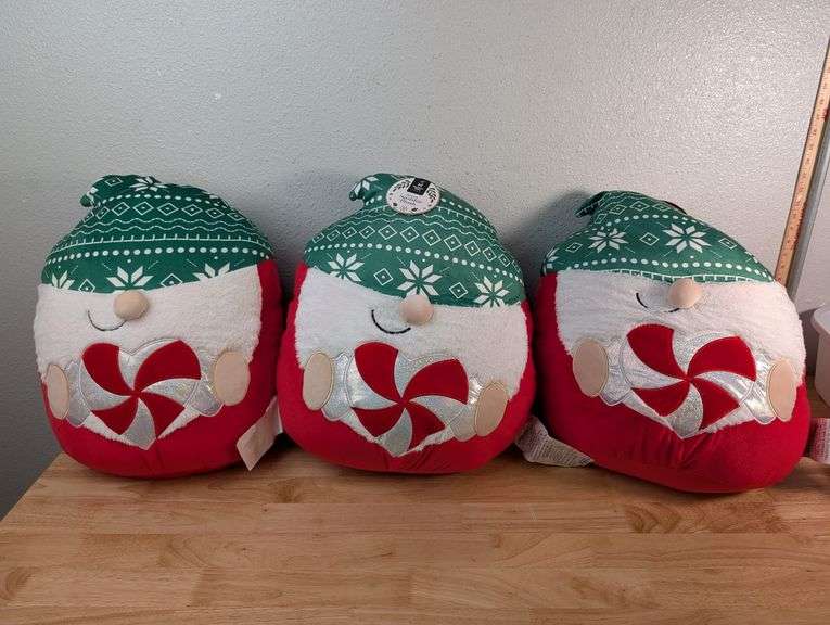 Member's Mark Holiday Gnome Squishie Plush, Set of 3, Like New