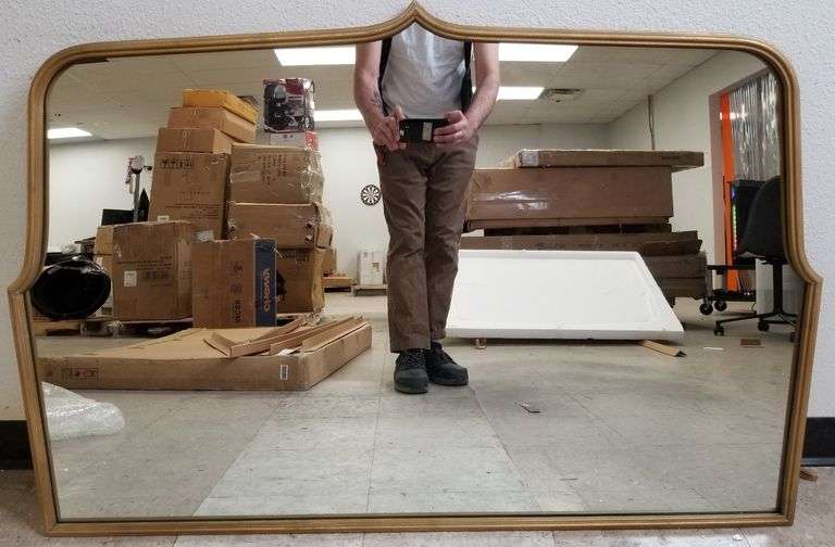 Creative Co-Op Arched Distress Metal Framed Wall Mirror, 48 x 32 | Like New