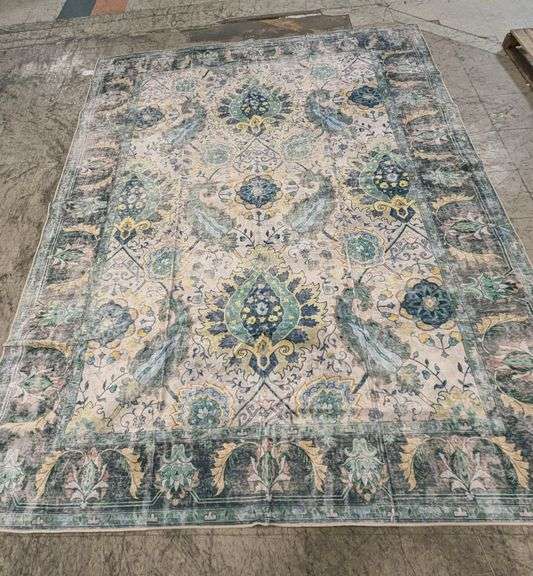 Large Washable Area Rug, 93" x 117", Like New