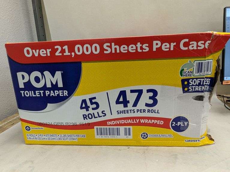 POM Toilet Paper, 45 Rolls, Like New Rio Grande Trade