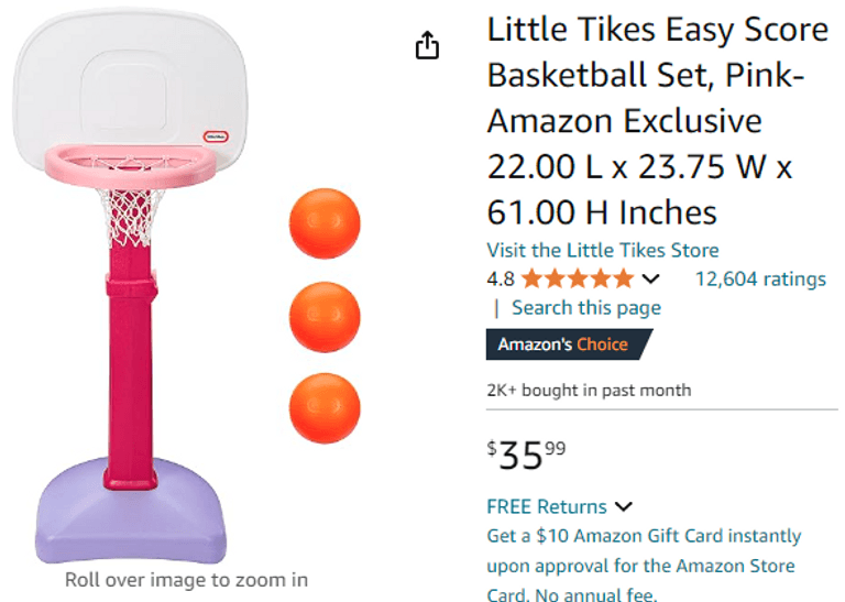 Little Tikes Basketball Set, Like New