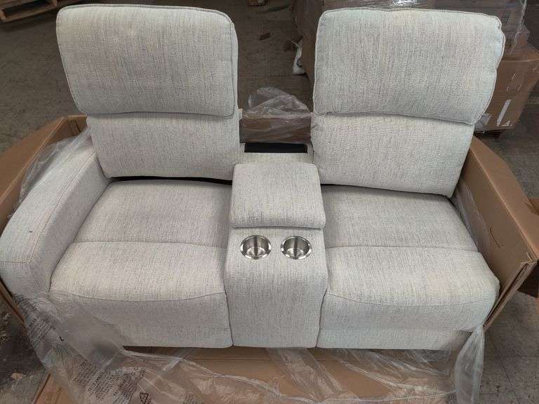 Ibach 51.2" Wide Upholstered Power Reclining Loveseat w/ Cupholder, Like New