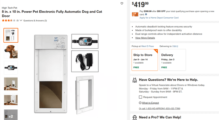 High Tech Pet 8 in. x 10 in. Power Pet Electronic Fully Automatic Dog ...