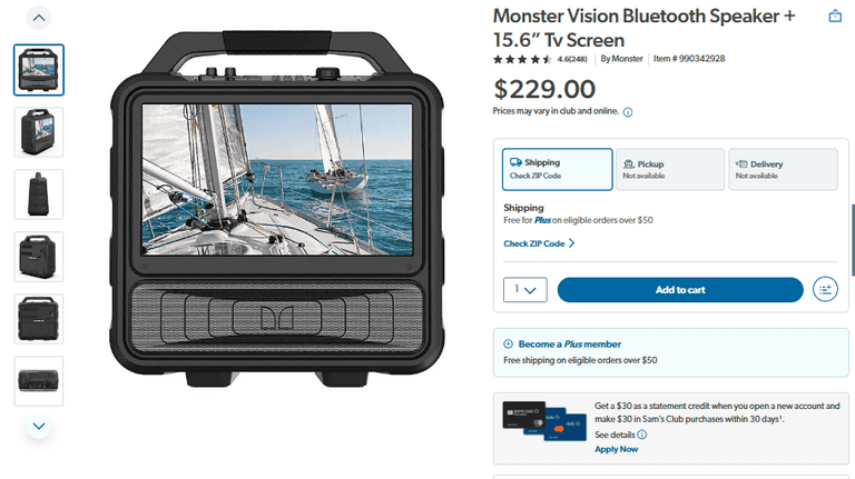 Monster Vision Bluetooth Speaker + 15.6” Tv Screen | Open Box - Rio ...