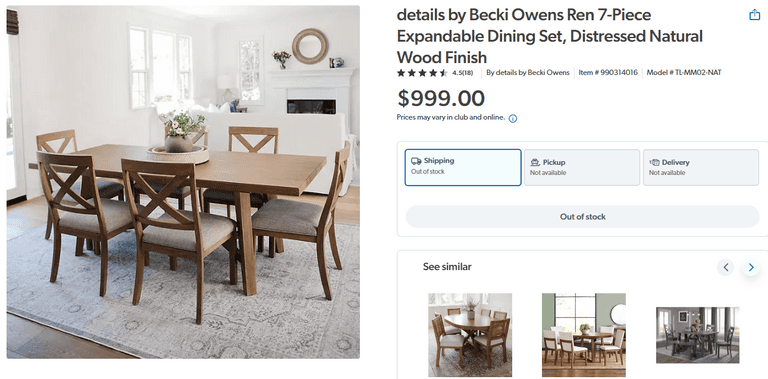 details by Becki Owens Ren 7pc Expandable Dining Set , Visually Good ...