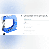 KF5018 Professional 12" Throat English Wheel - Benchtop Metal Shaping Tool For 16ga Steel
