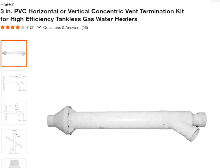 PVC Horizontal/Vertical Concentric Vent Termination Kit , Visually Good ...