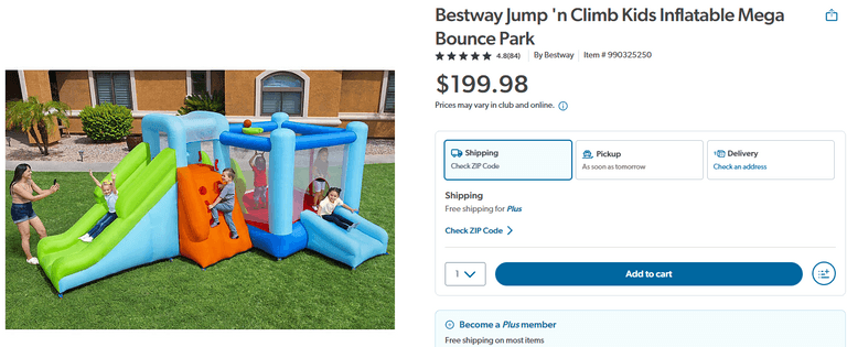 Bestway Jump 'n Climb Kids Inflatable Mega Bounce Park , Like New/Open ...