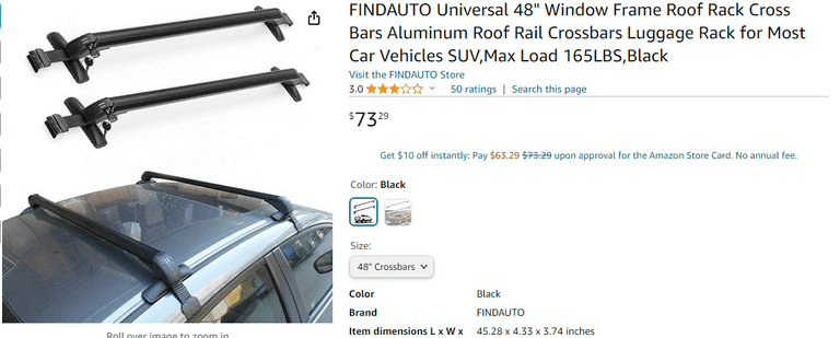 Roof Rack Cross Bars, 48