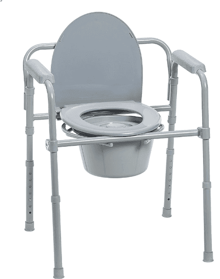 Drive Medical Folding Steel Bedside Commode Chair , Visually Good Condition