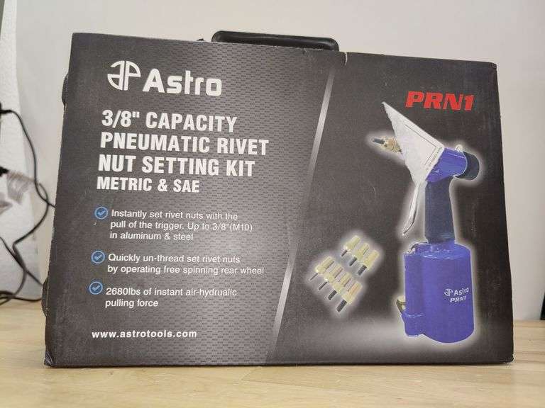 ASTRO Capacity Pneumatic Rivet Nut Setting Kit, 3/8
