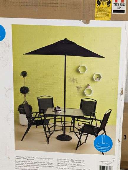 Room Essentials Sling Folding Patio Dining Set , Like New/Open Box