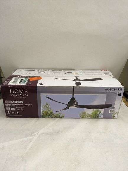 HOME DECORATORS Levanto Ceiling Fan, 52" , Untested/Uninspected